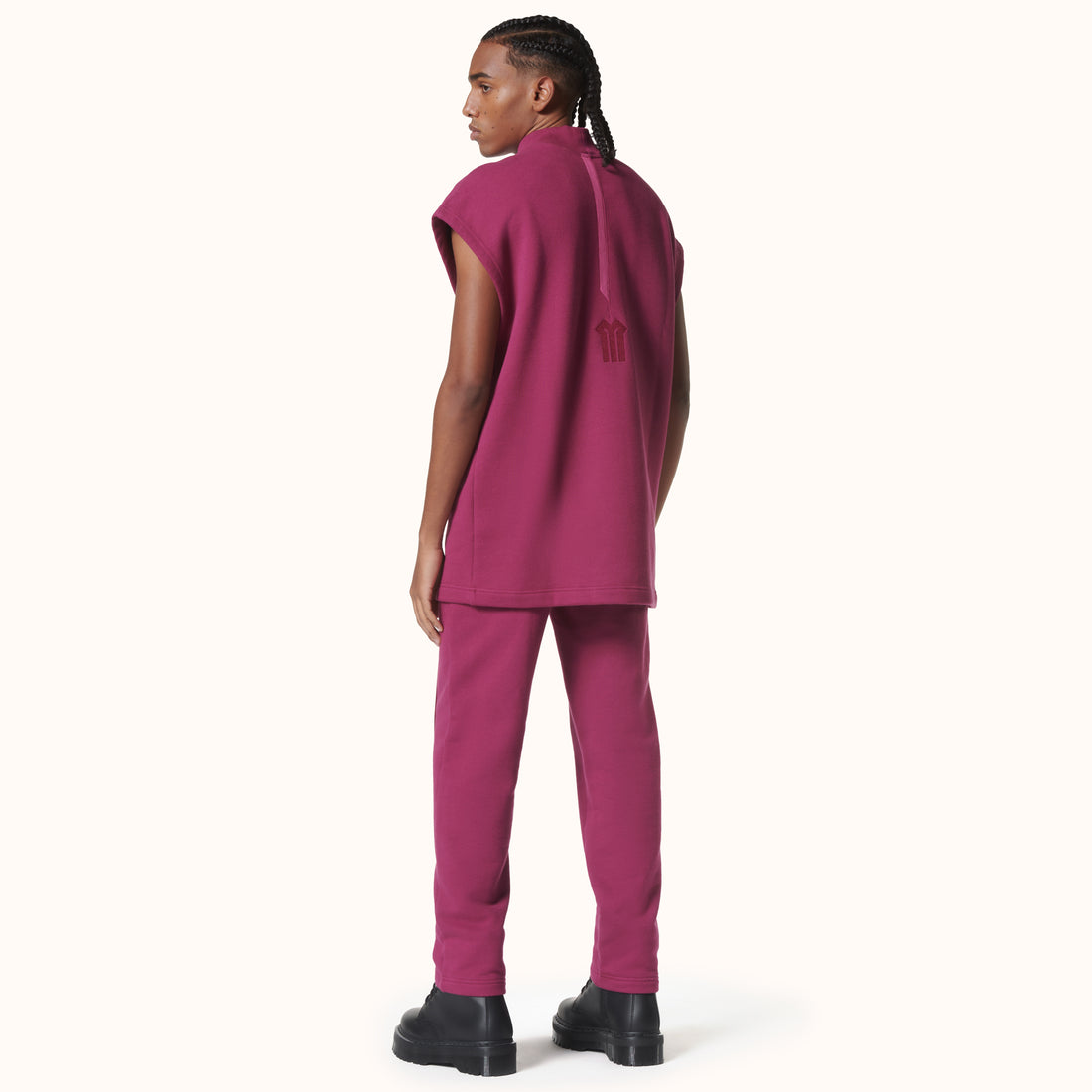 Mock Neck Sleeveless Fleece Berry