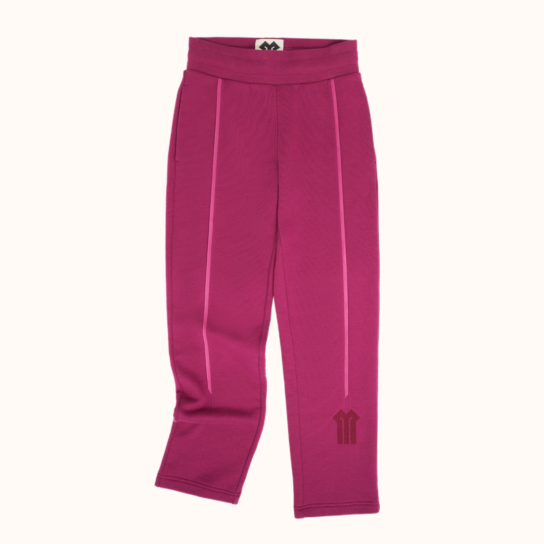 Diagonal Fleece Sweatpants Berry