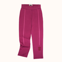 Diagonal Fleece Sweatpants Berry