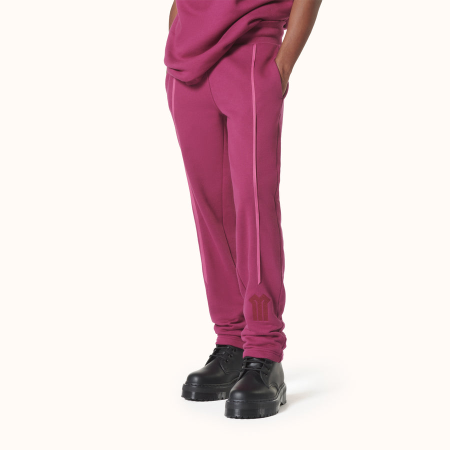 Diagonal Fleece Sweatpants Berry